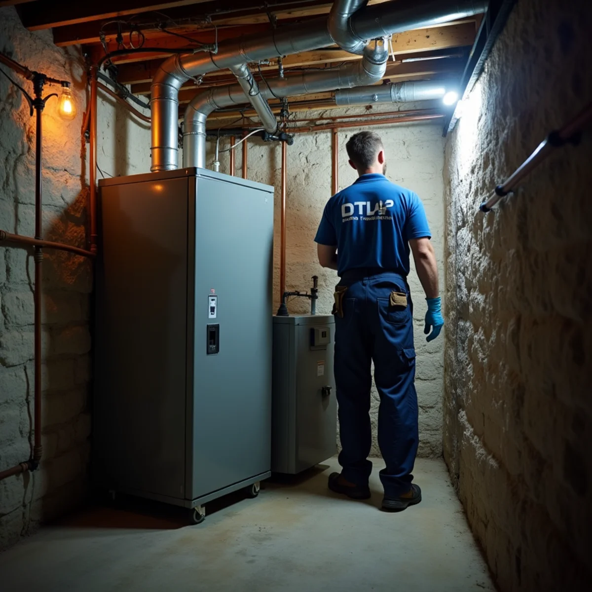 Gas boiler and radiator heating system in an older Pottstown, PA home basement