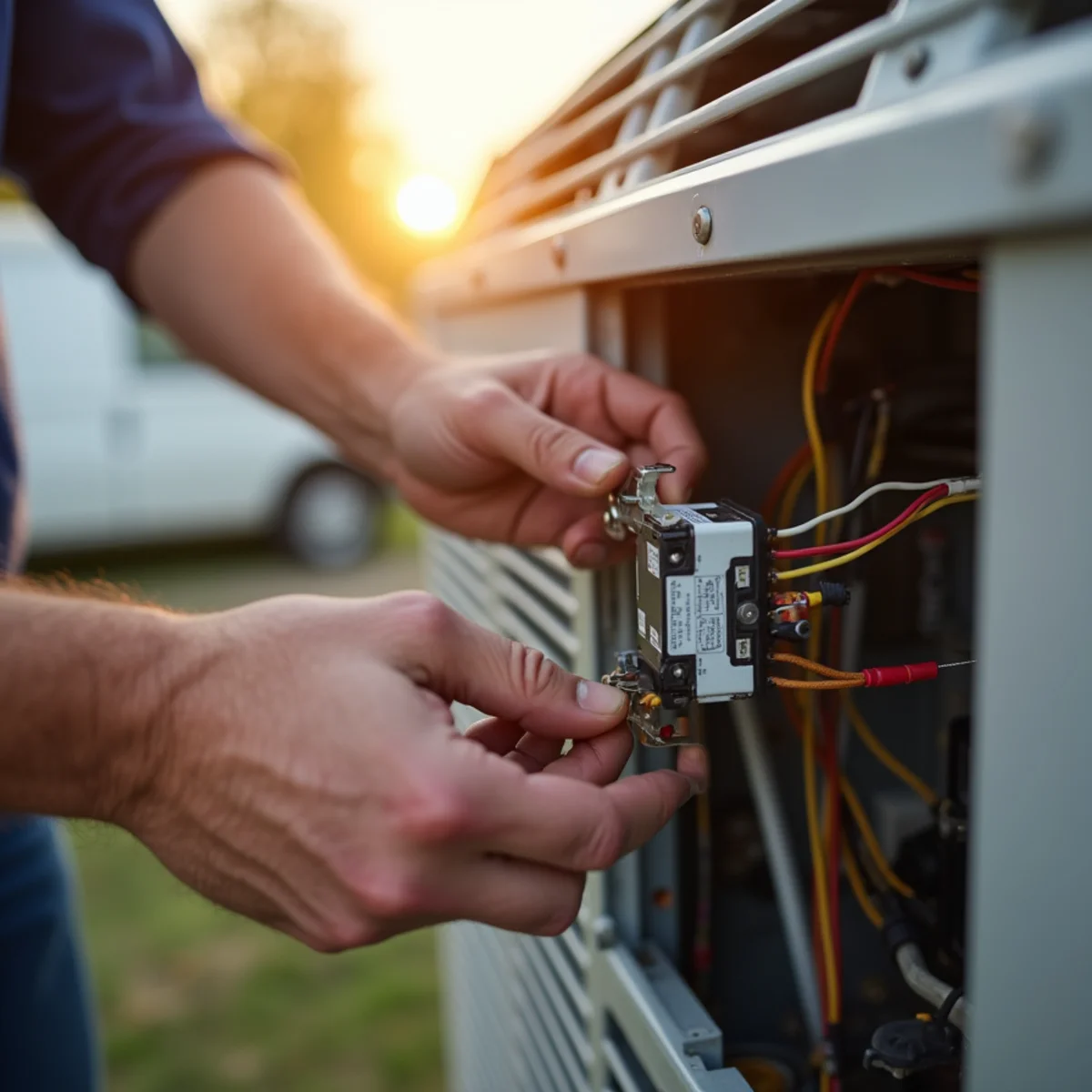 HVAC Pottstown PA technician performing emergency ac at a Pottstown, PA home