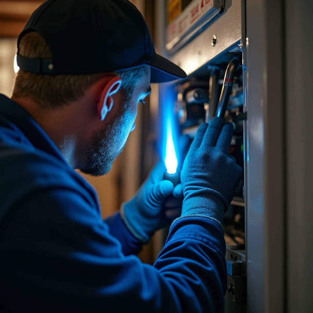 HVAC Pottstown PA technician performing emergency furnace at a Pottstown, PA home