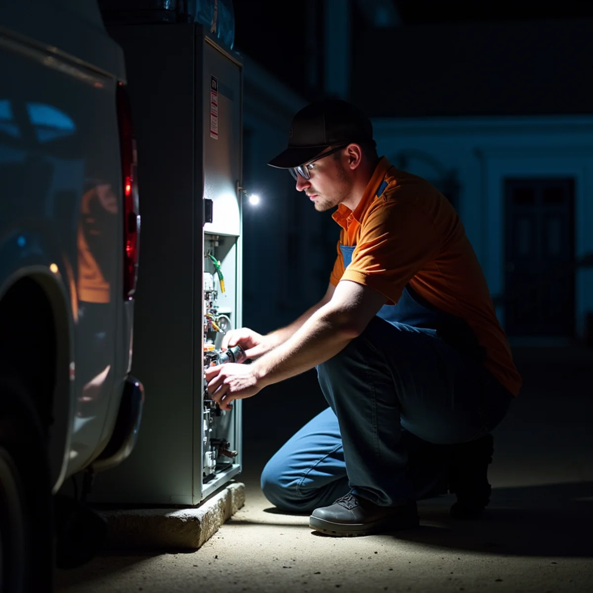 HVAC Pottstown PA technician performing emergency hvac at a Pottstown, PA home