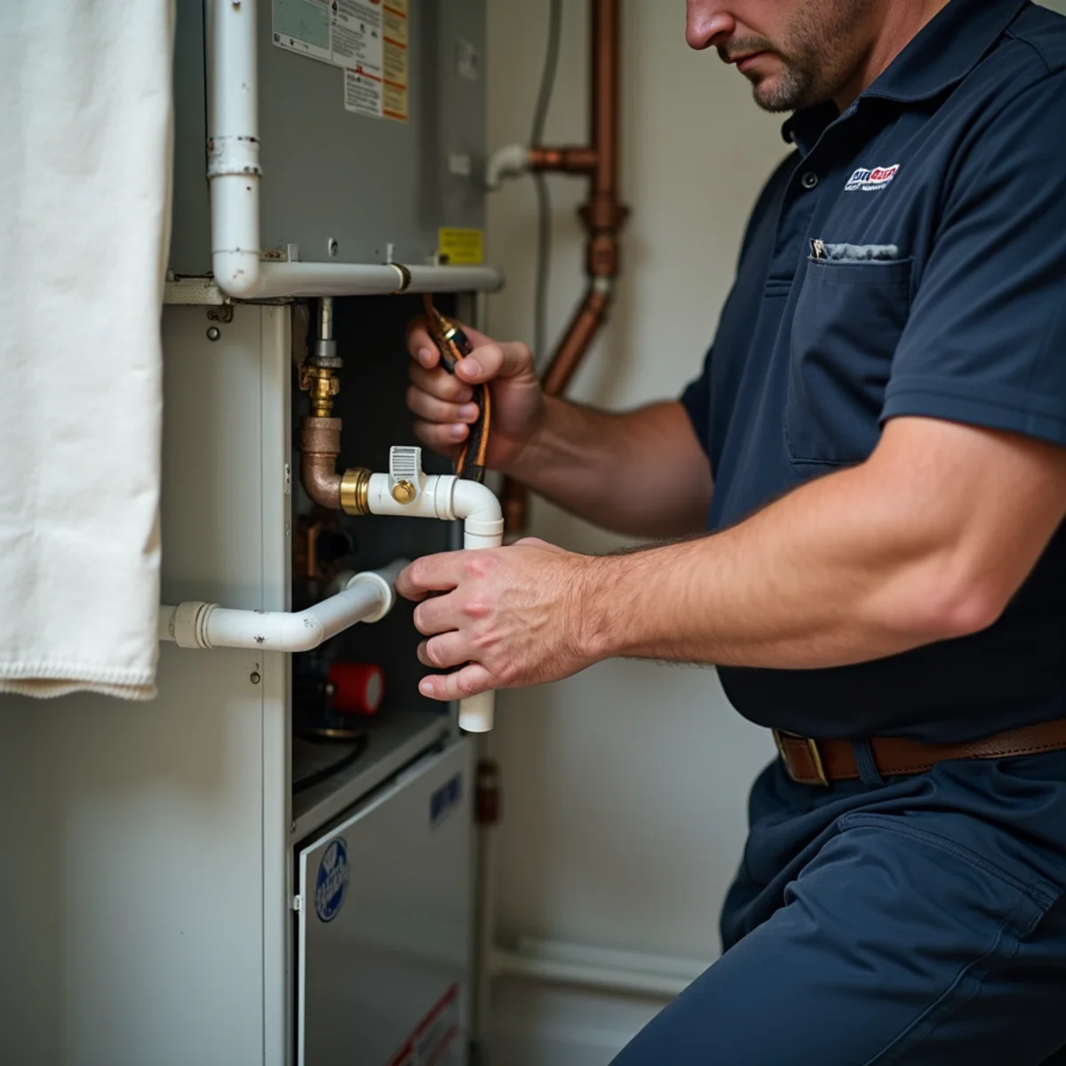HVAC Pottstown PA technician performing furnace installation at a Pottstown, PA home