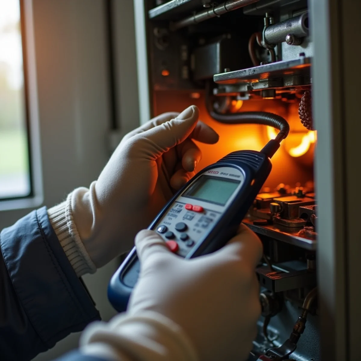 HVAC Pottstown PA technician performing furnace repair at a Pottstown, PA home