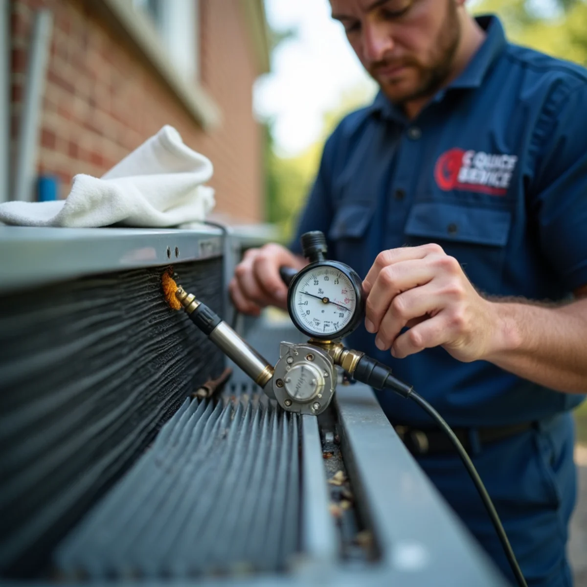 HVAC Pottstown PA technician performing hvac maintenance at a Pottstown, PA home