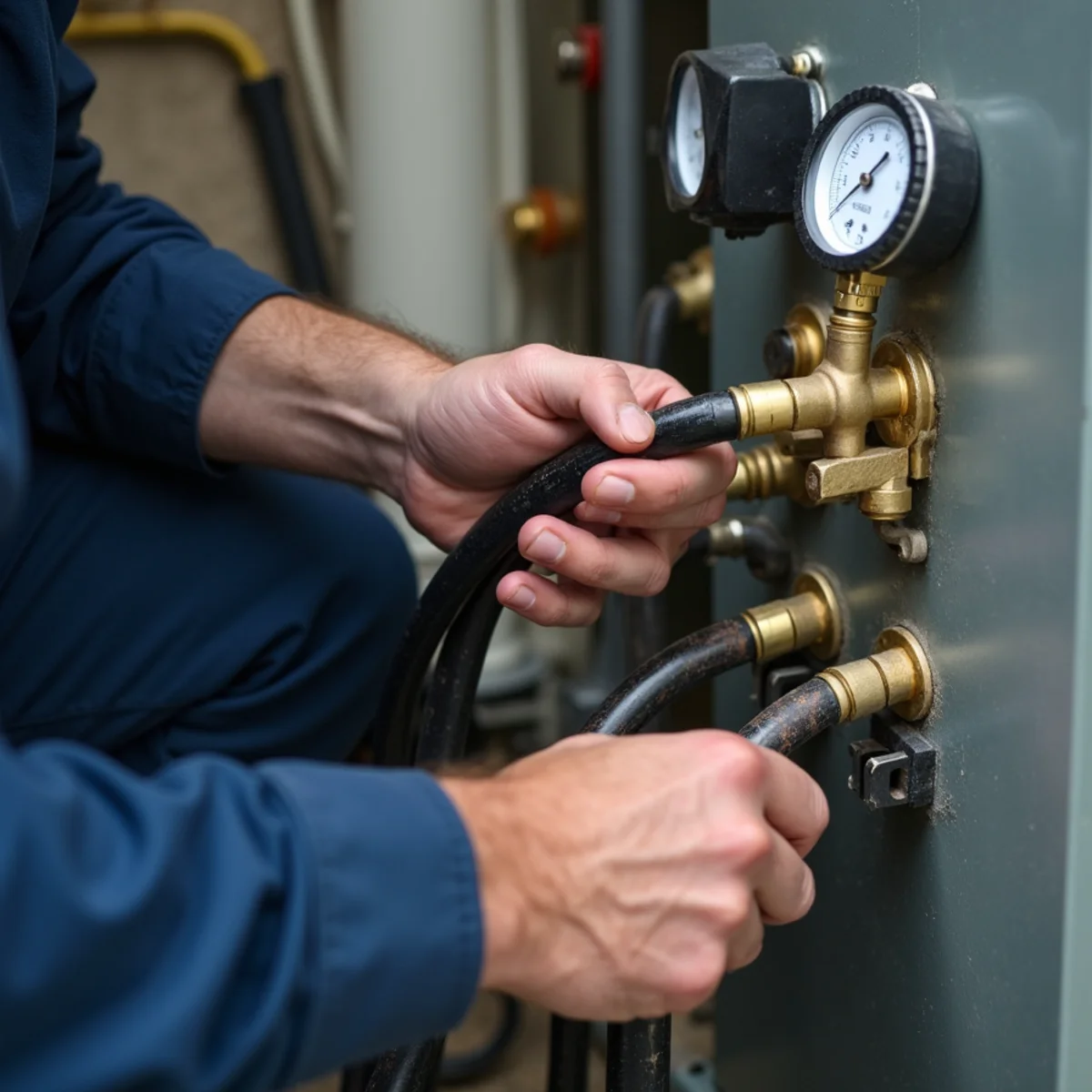HVAC Pottstown PA technician performing hvac services at a Pottstown, PA home