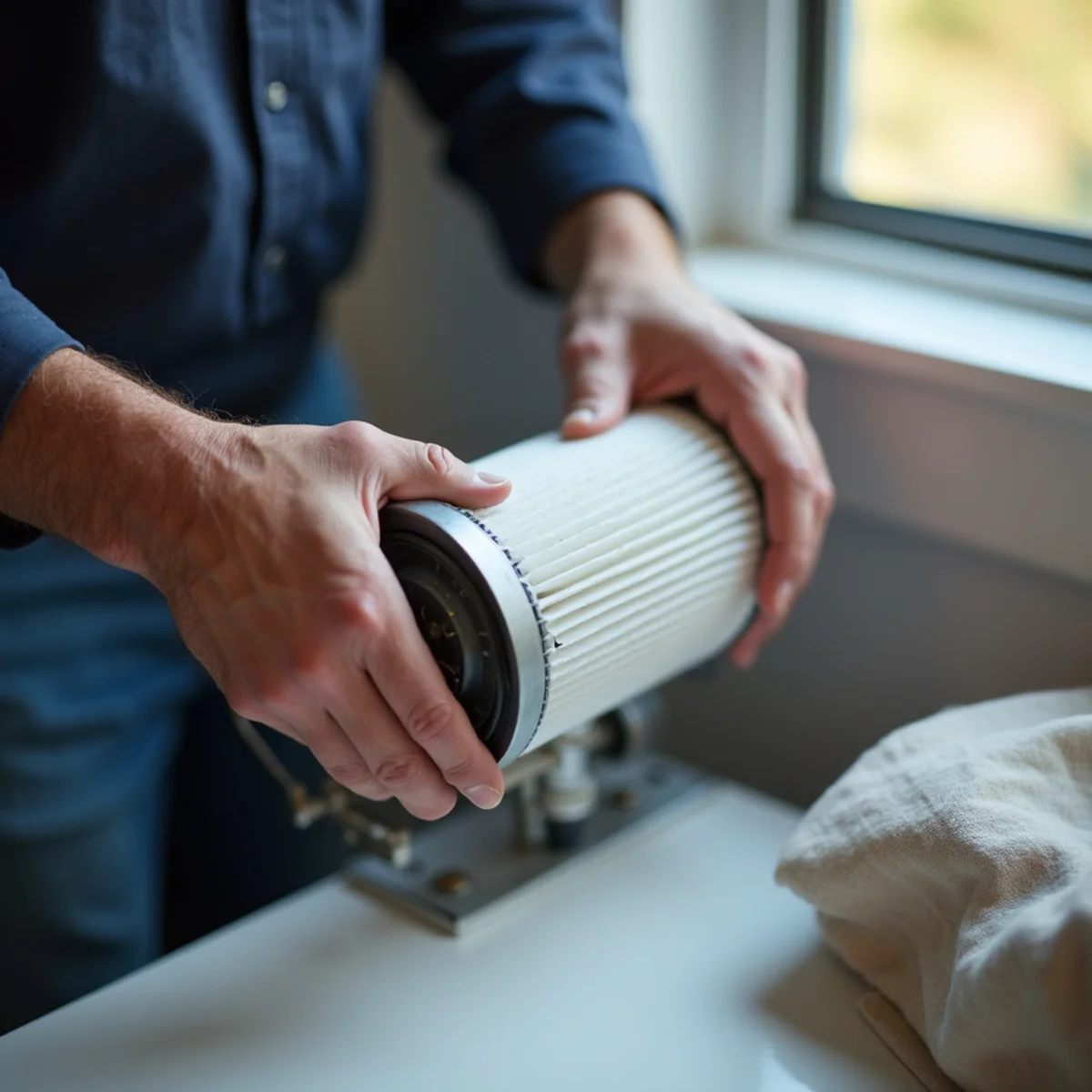 HVAC Pottstown PA technician performing indoor air quality at a Pottstown, PA home